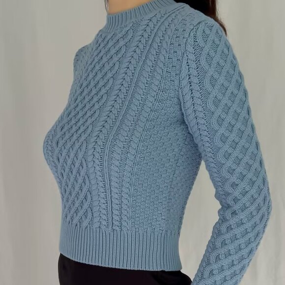 NWT Altuzarra Cabbie Sweater - Ash Blue in S - Picture 6 of 7